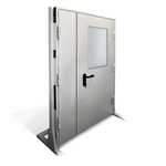 Дверь противопожарная двупольная с остеклением 1500×2100 EI-60